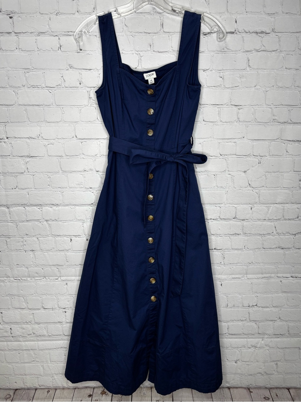 J. Crew Button-front belted midi dress - Picture 2 of 6